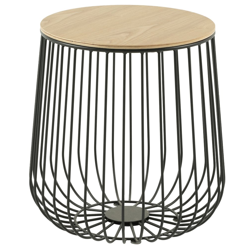 Runswick Modern Wood Top End Table With Metal Base in Natural Wood. Picture 5