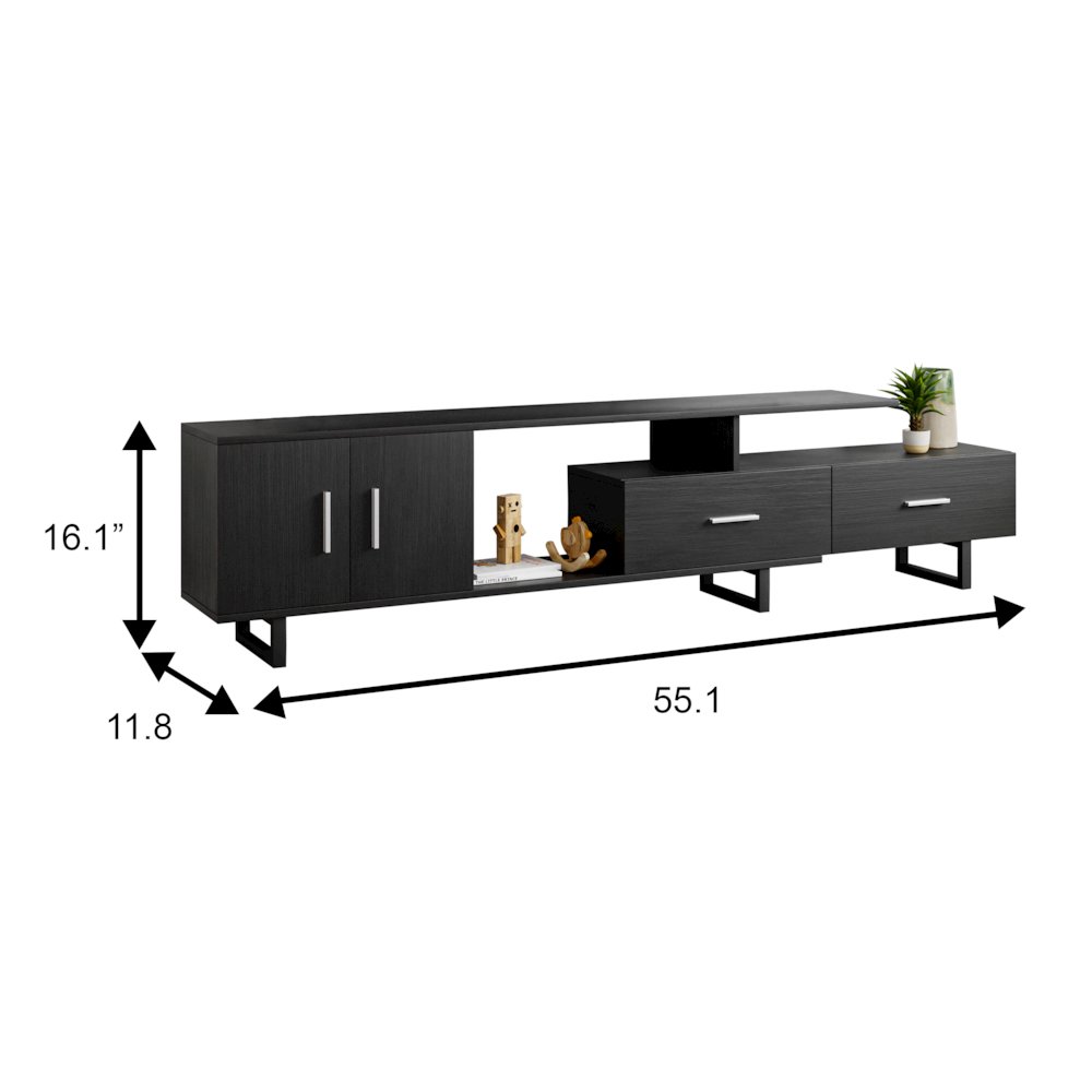 Avery Mid-Century Modern TV Stand with MDF Cabinet and Powder Coated Steel Legs. Picture 25