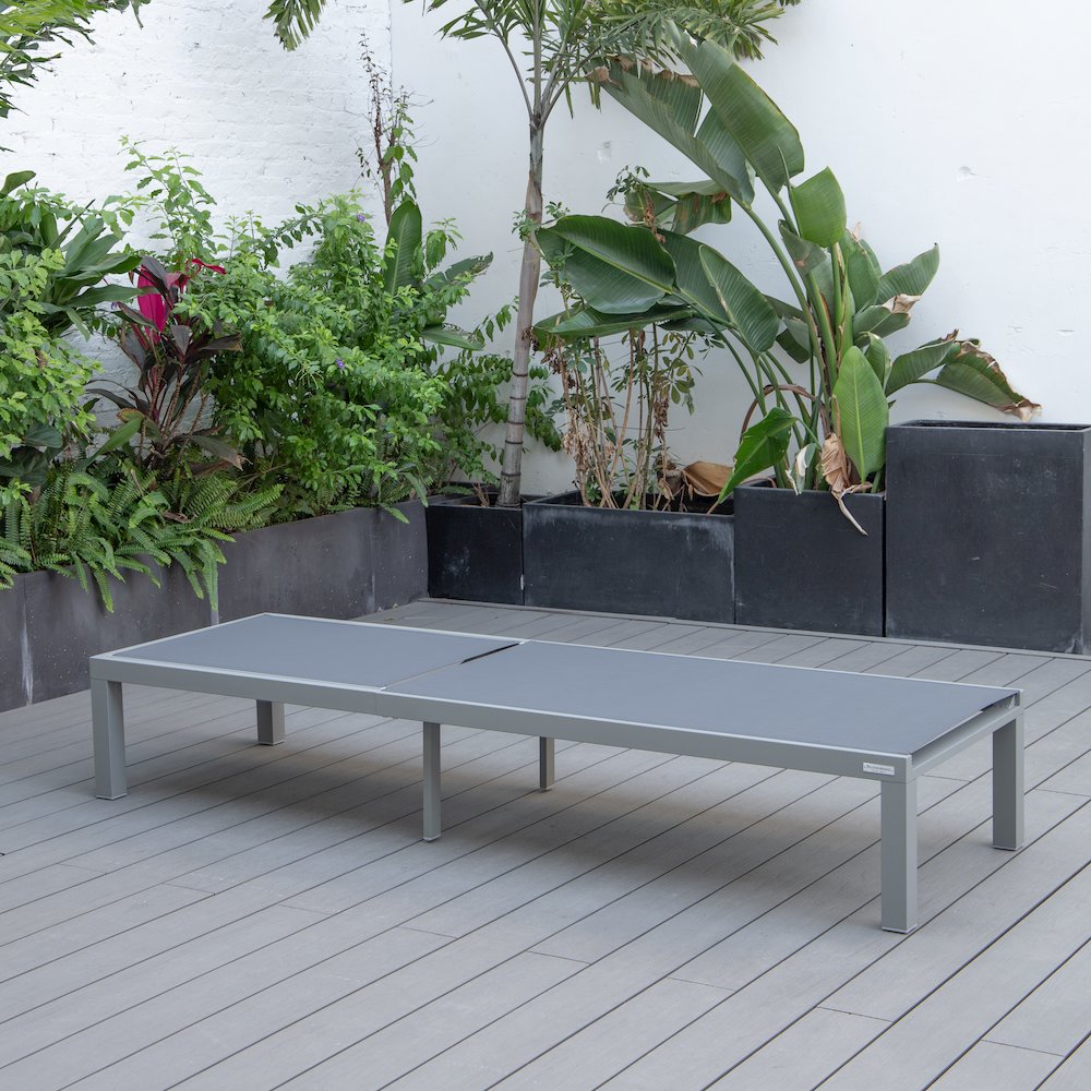 Marlin Patio Chaise Lounge Chair With Grey Aluminum Frame. Picture 5