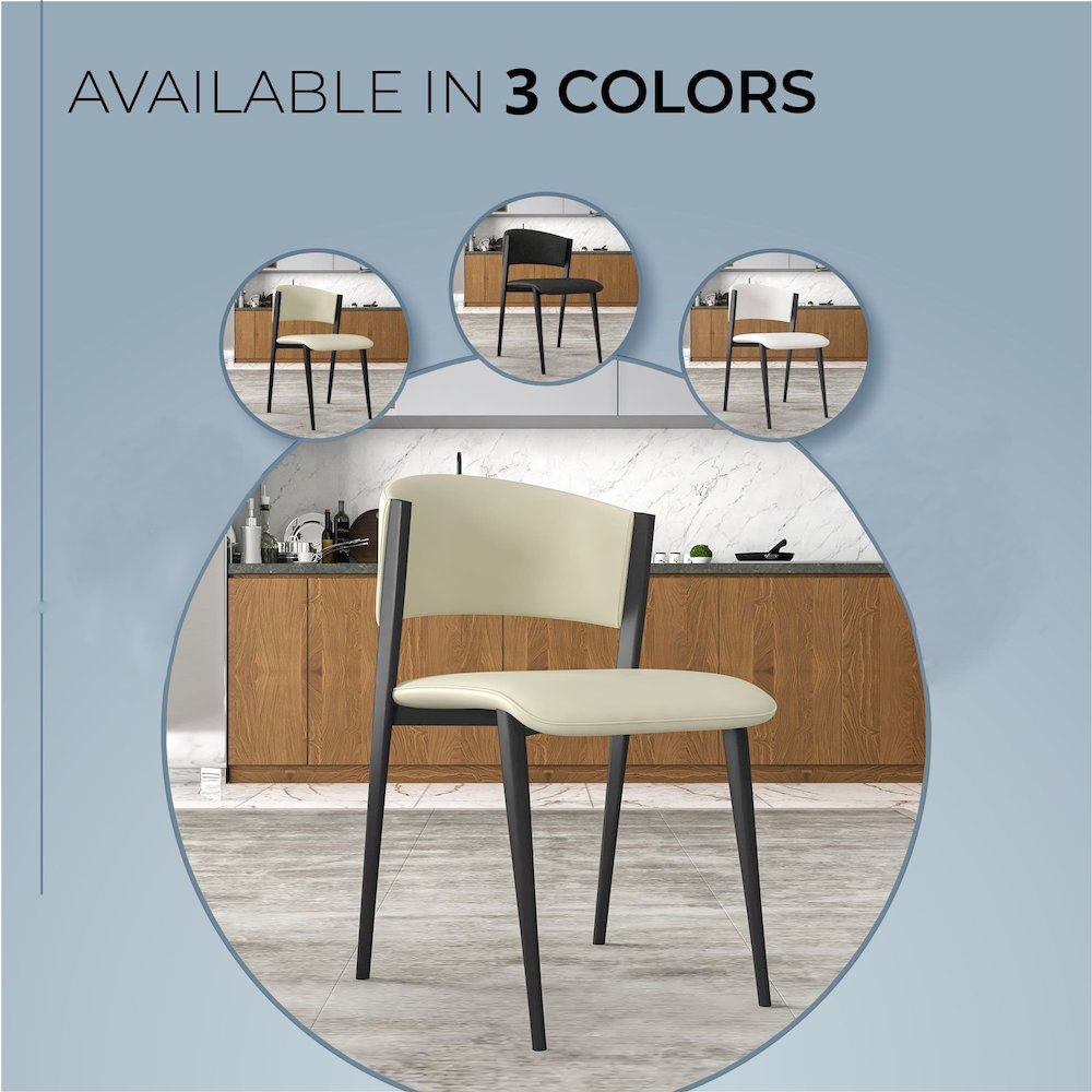 Aspen Collection Modern Dining Chair Black Frame in Light Grey. Picture 5