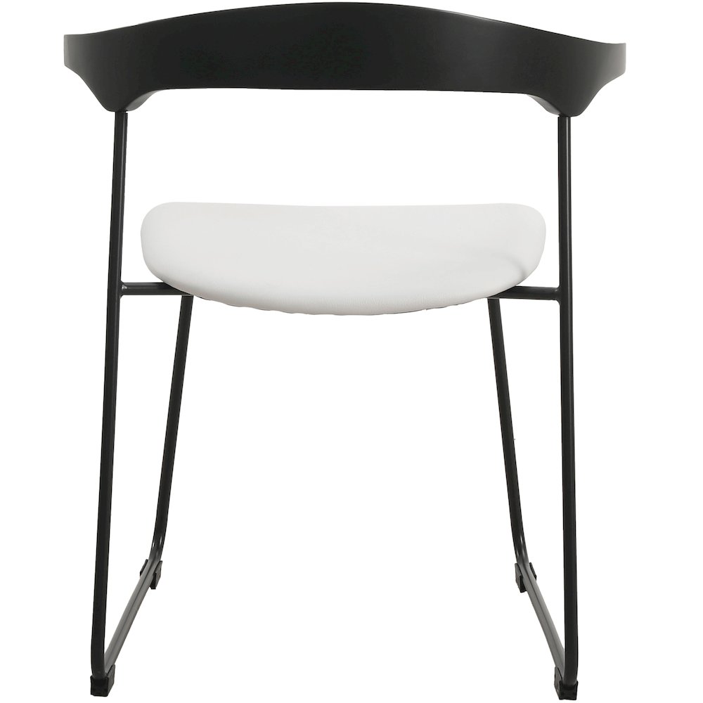Lyra Collection Modern Chair in Black back and White Seat. Picture 13