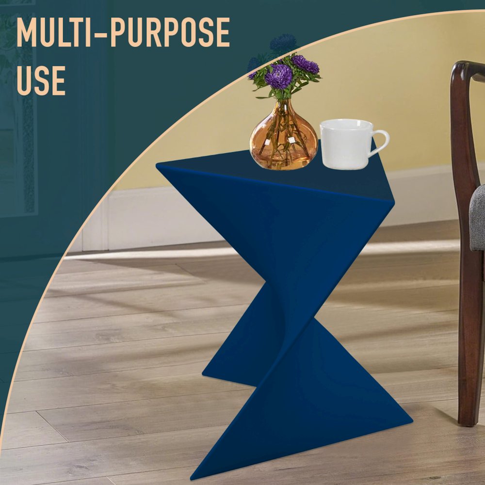 Randolph Modern Accent Side Table Indoor and Outdoor Use (Navy Blue). Picture 2