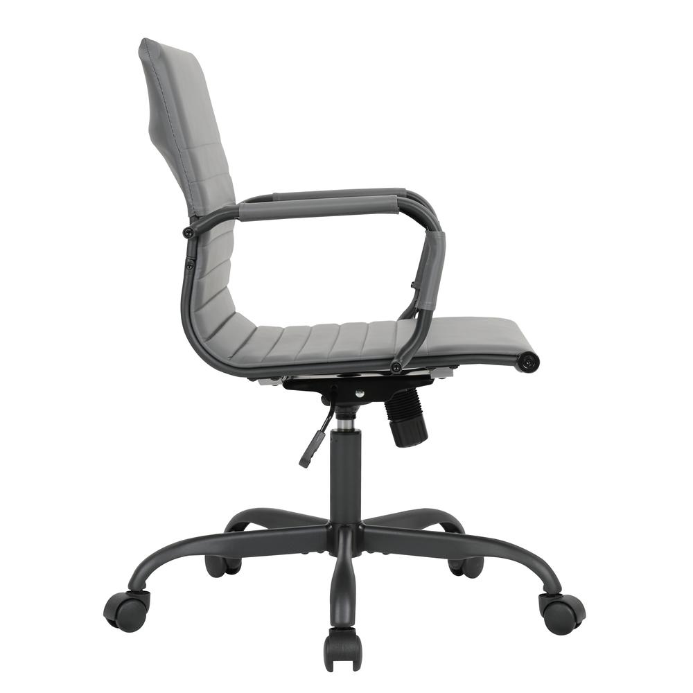 Leather Home Office Chair in Grey With Black Frame. Picture 2