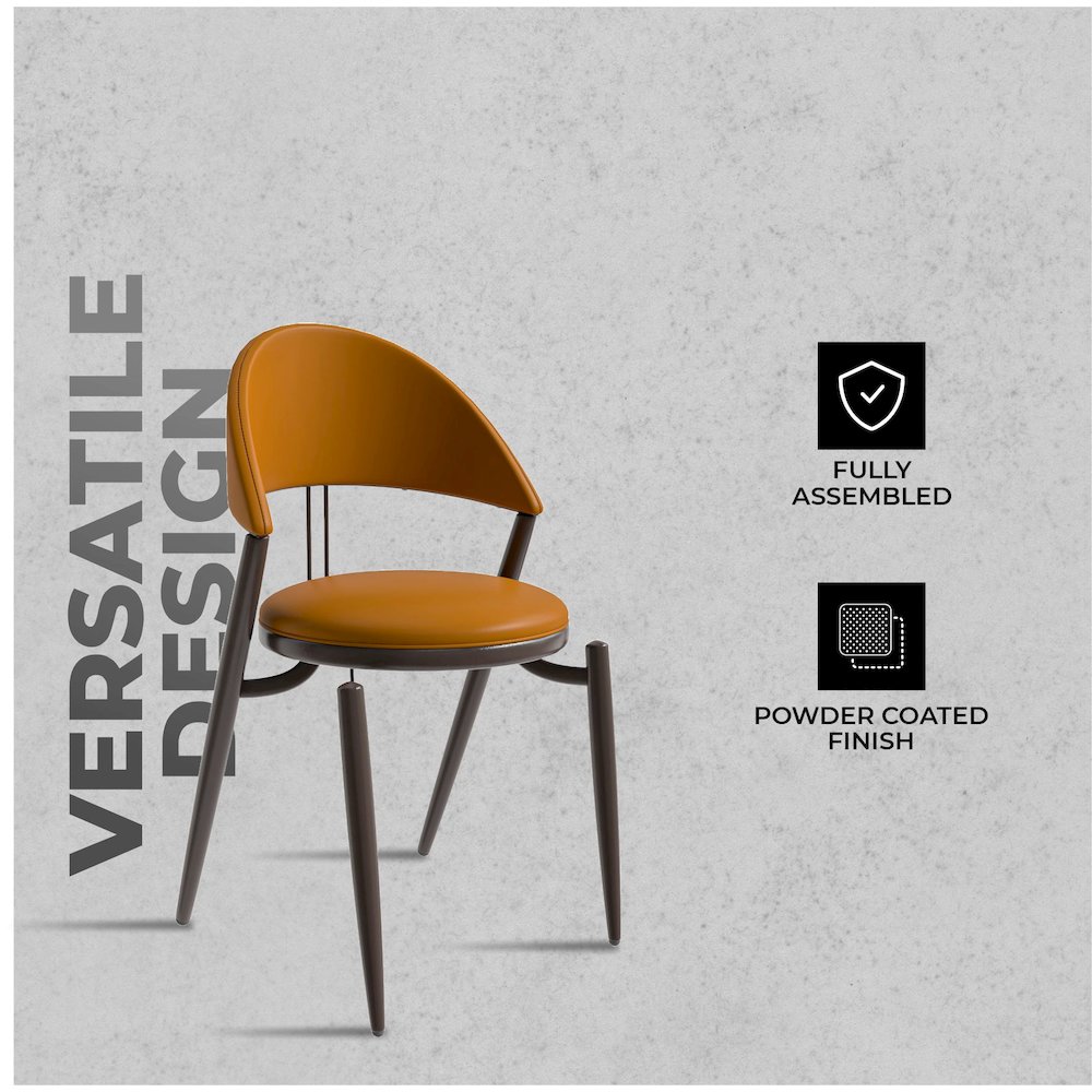 Venice Collection Modern Dining Chair In Light Brown. Picture 10