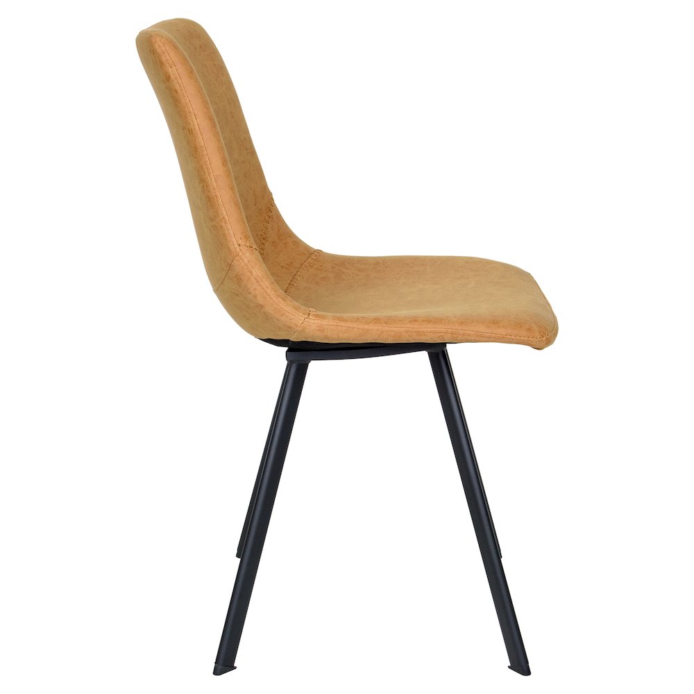 Markley Modern Leather Dining Chair With Metal Legs Set of 4. Picture 3