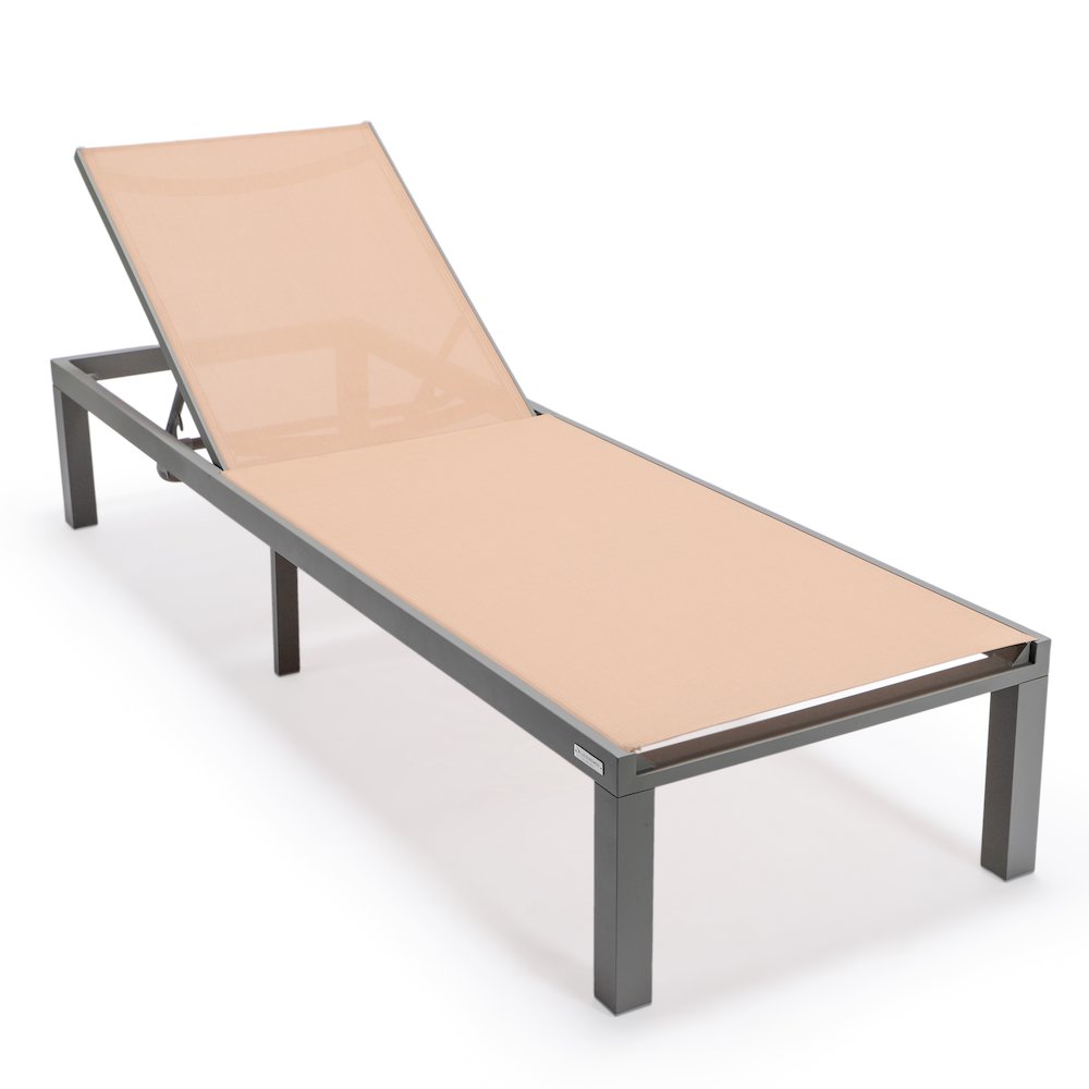 Marlin Patio Chaise Lounge Chair With Grey Aluminum Frame. Picture 9