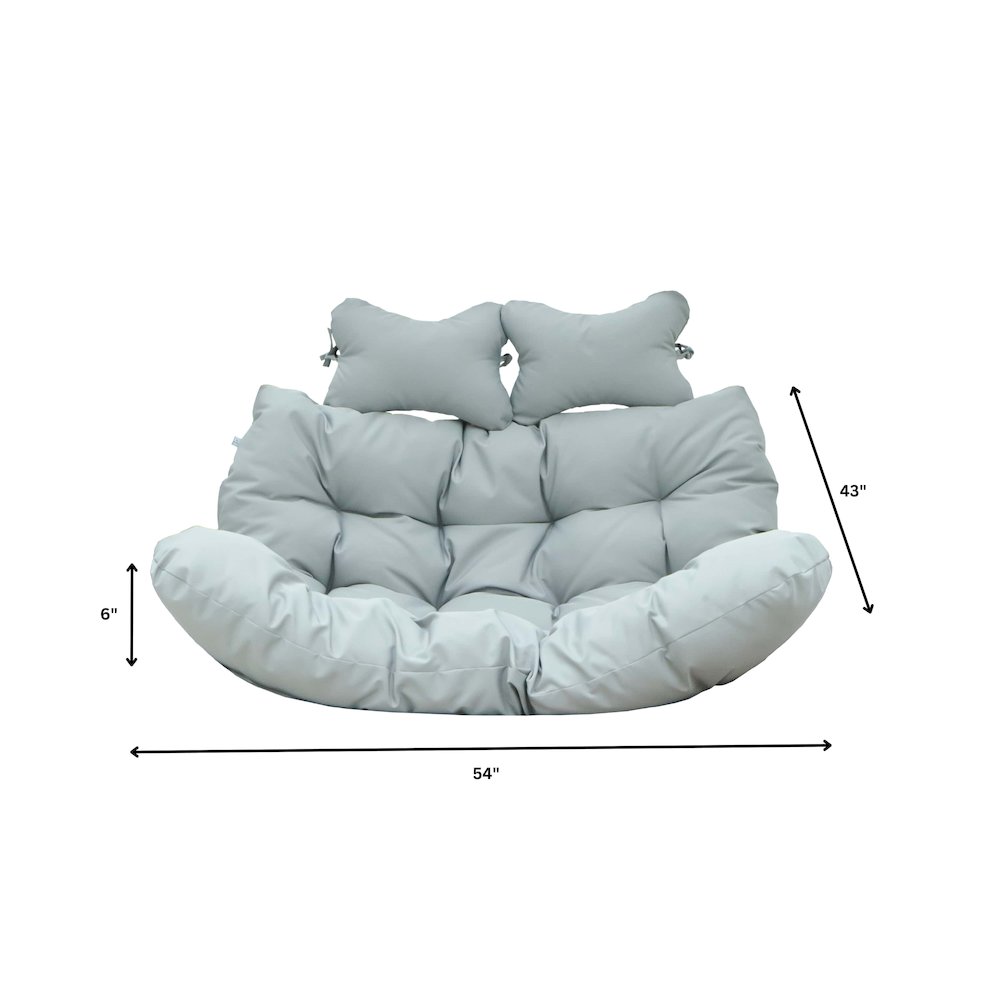 Wicker 2 Person Double Folding Hanging Egg Swing Cushion. Picture 8