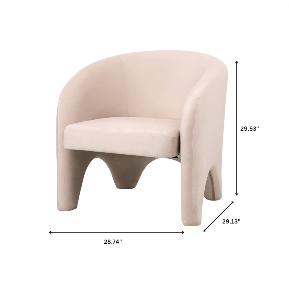 Lylo Collection Modern Accent Chair In Beige Velvet. Picture 11