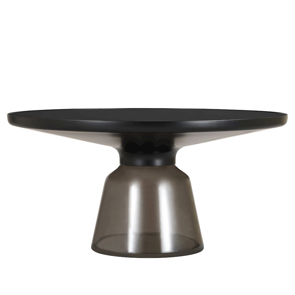 Tully Collection Glass Coffee Table Grey glass, Black Rim with Black GLass Top. Picture 10