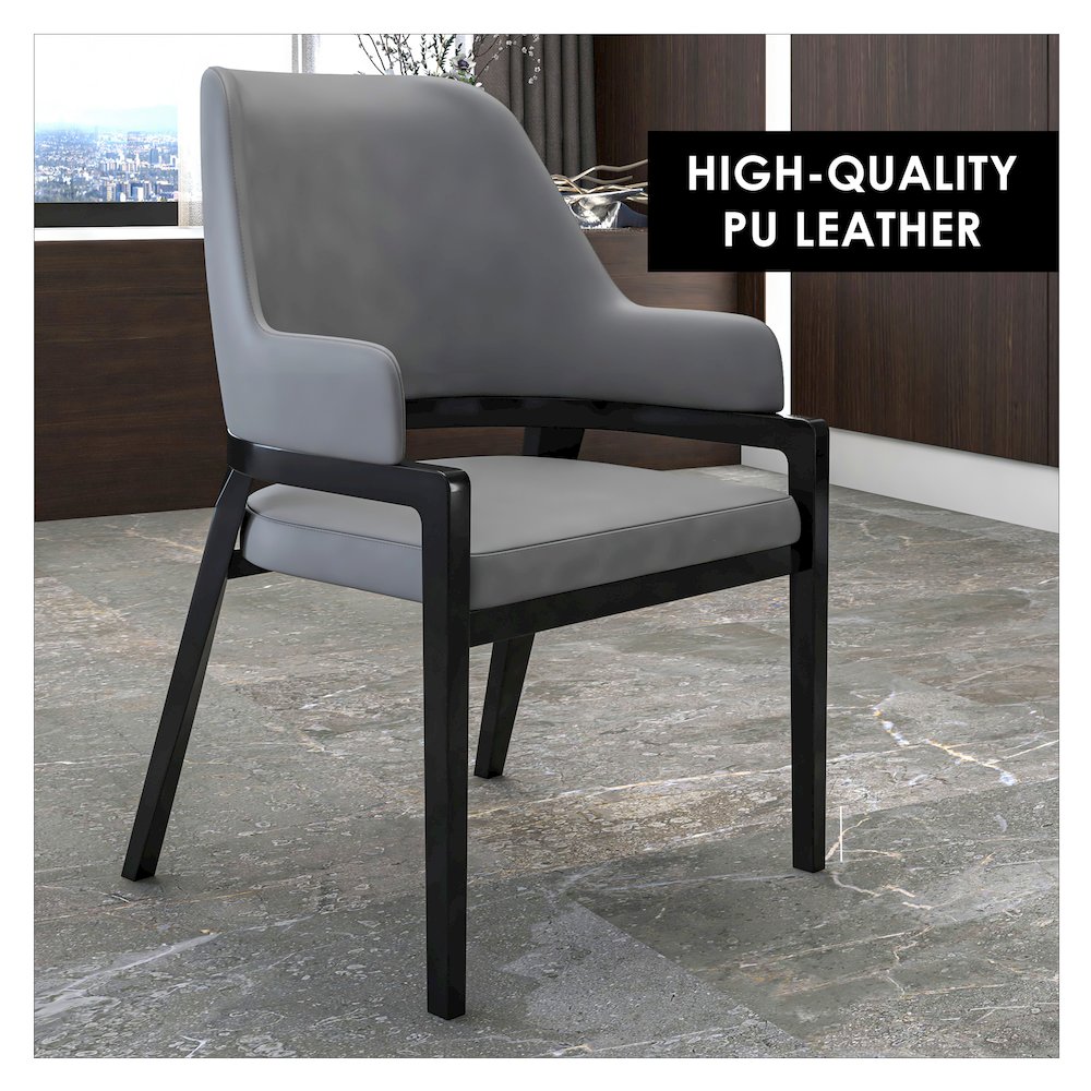 Ethora Collection Modern Wooden Dining Chair in Grey. Picture 4