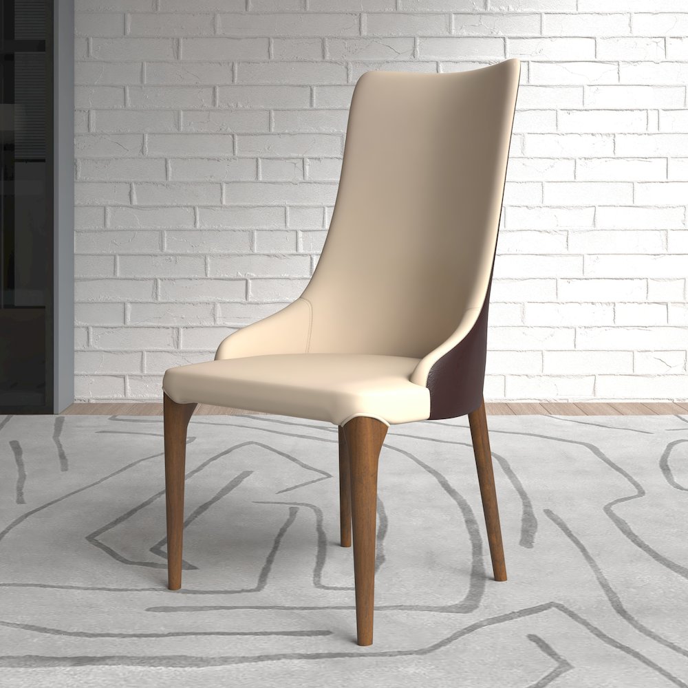 Elm Collection Modern Wooden Dining Chair In Brown. Picture 8
