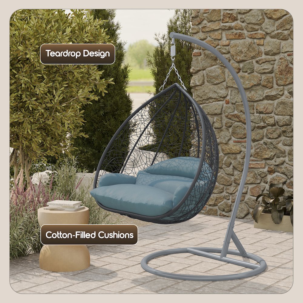 Recluse Collection Modern Outdoor Swing Chair. Picture 6