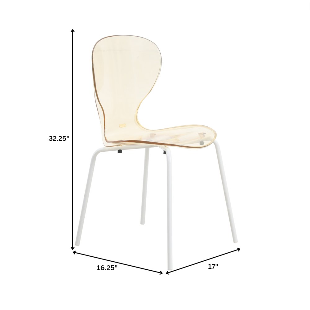 Modern Oyster Transparent Side Chair in White Base. Picture 1