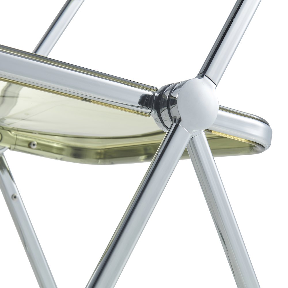 Lawrence Acrylic Folding Chair With Metal Frame, Set of 2. Picture 22