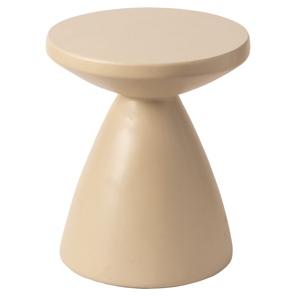Dune Collection Fiberglass Outdoor Side Table in Beige. Picture 15