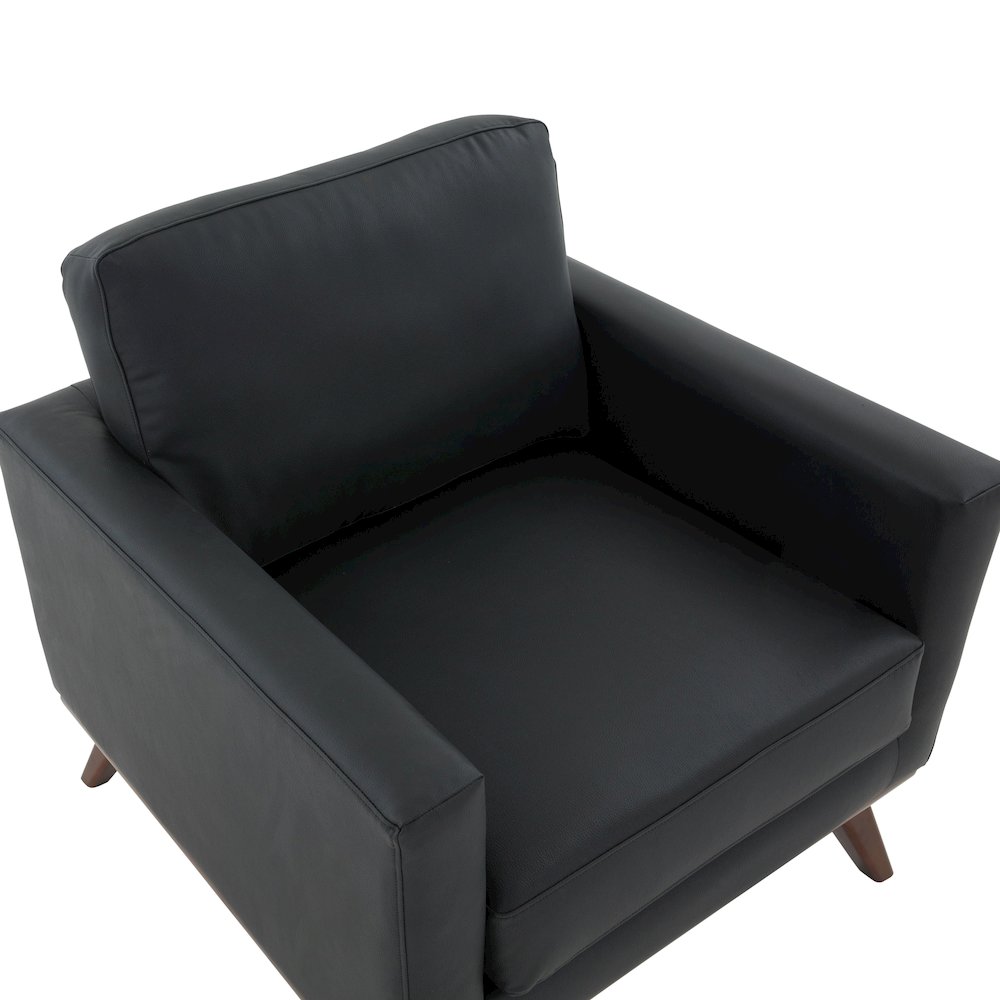 Chester Modern Leather Accent Arm Chair With Birch Wood Base. Picture 17