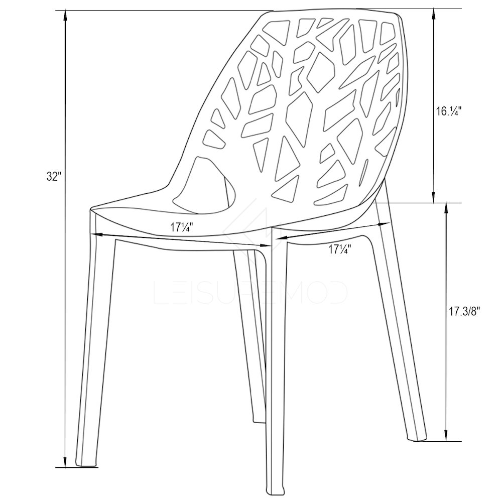 Cornelia Modern Spring Cut-Out Tree Design Stackable Dining Chair. Picture 9