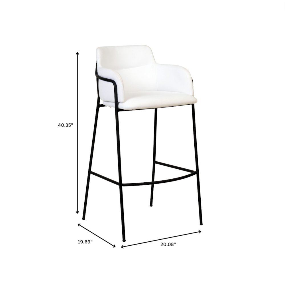 Axis Collection Modern Bar height Chair in White. Picture 15