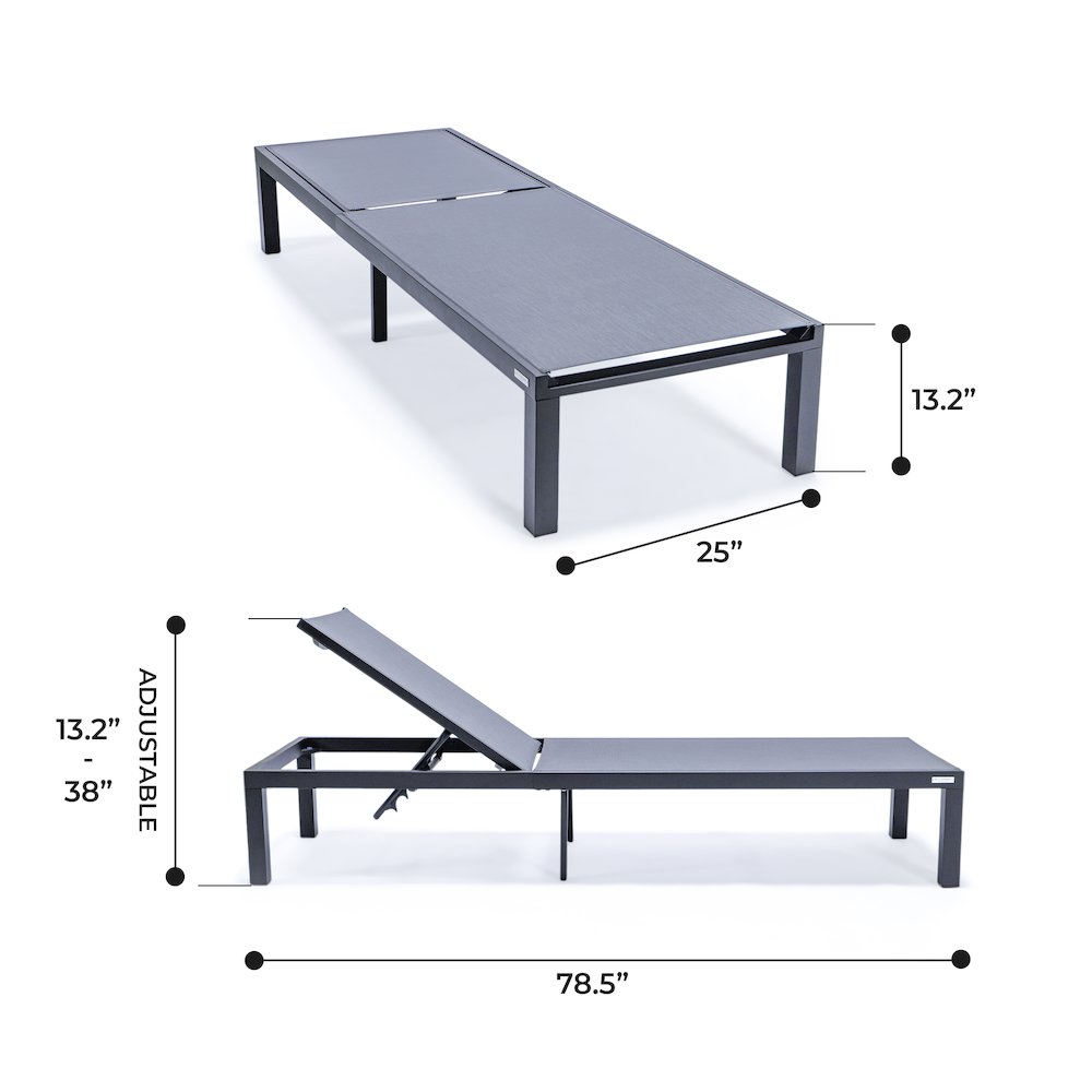 Marlin Patio Chaise Lounge Chair With Black Aluminum Frame. Picture 4