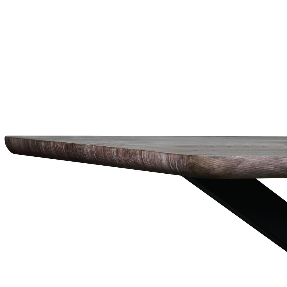 Ravenna 63" Rectangular Wood Dining Table With Modern Metal Base. Picture 5