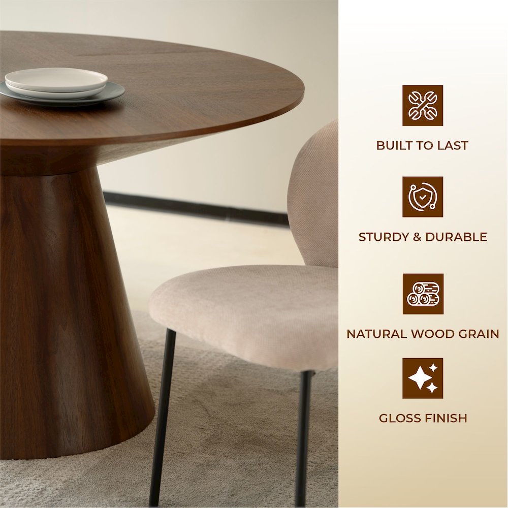 Fynix Collection Modern Dining Table In walnut. Picture 3