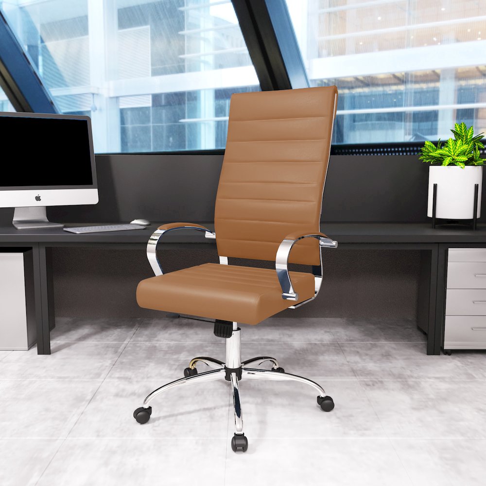 Benmar High-Back Leather Office Chair. Picture 9