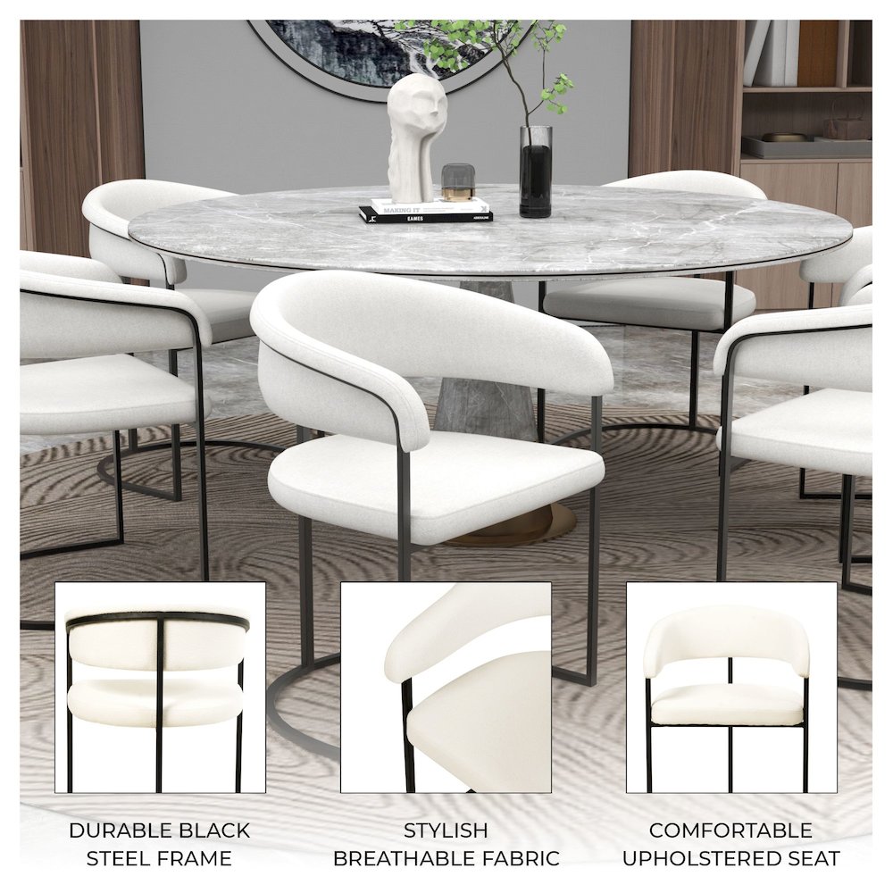 Aero Collection Modern Dining Chair in White Set of 4. Picture 4