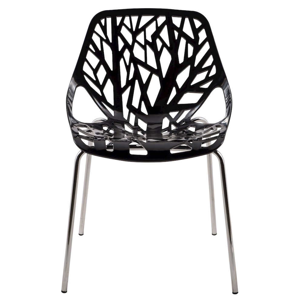 Modern Asbury Dining Chair w/ Chromed Legs, Set of 2. Picture 4