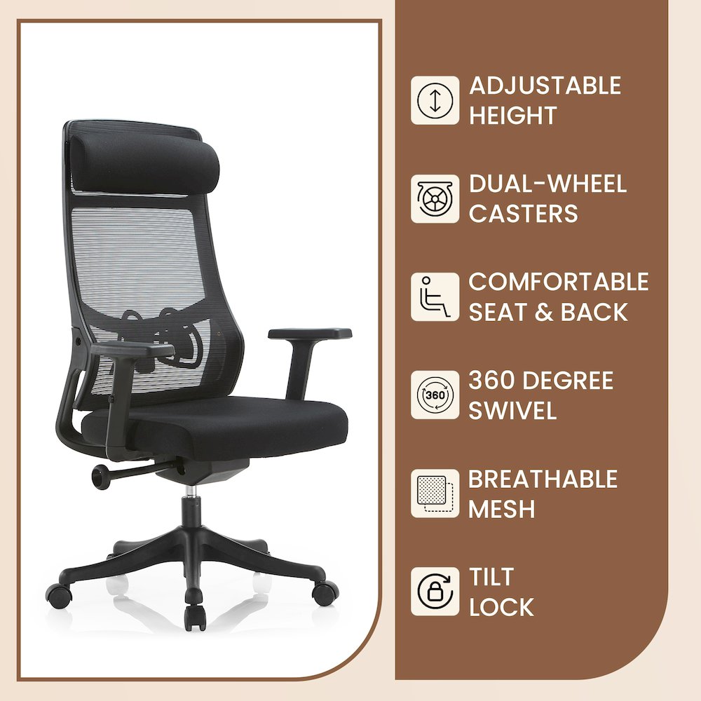 Benmar Home Leather Guest Office Chair in Charcoal. Picture 91
