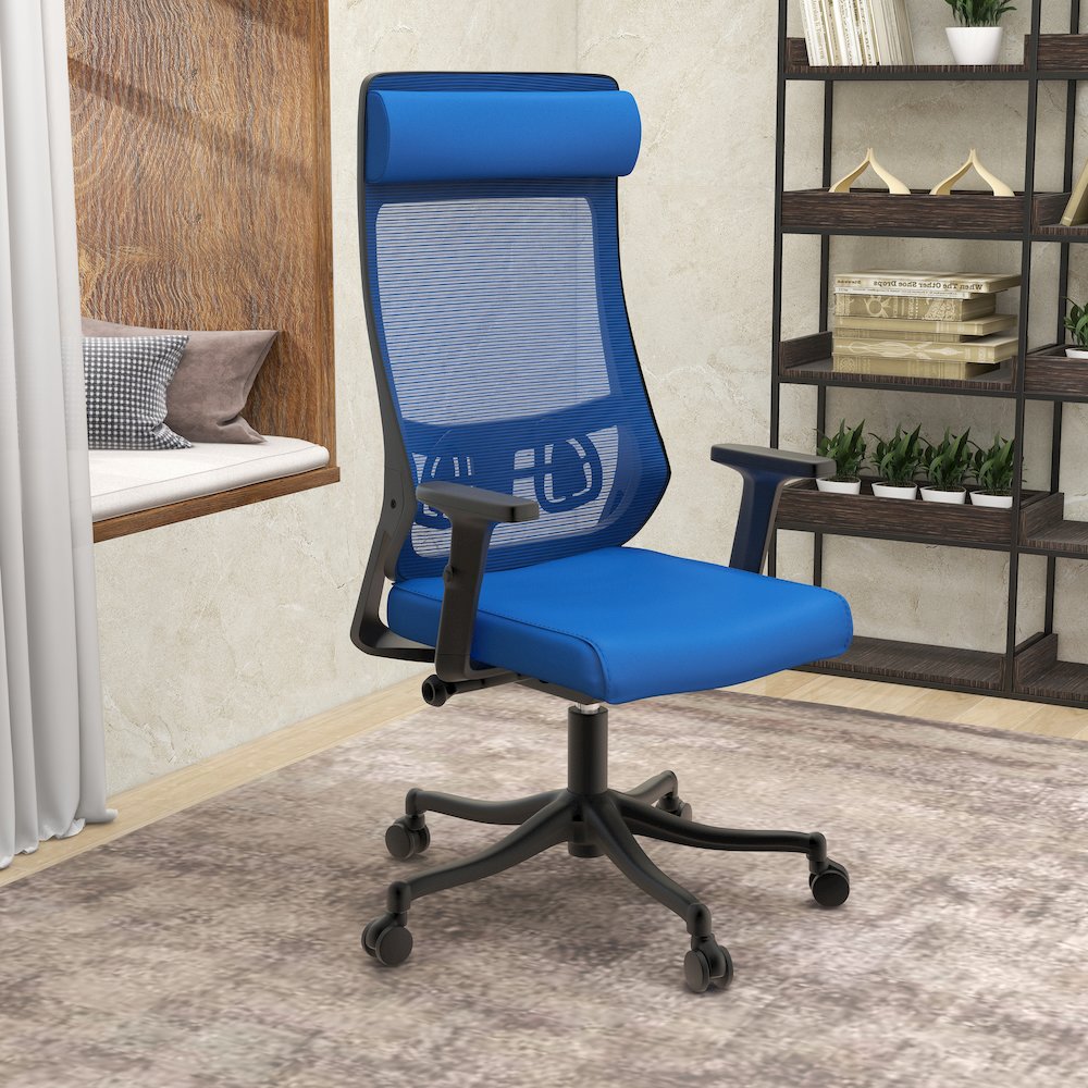 Benmar Home Leather Guest Office Chair in Charcoal. Picture 105
