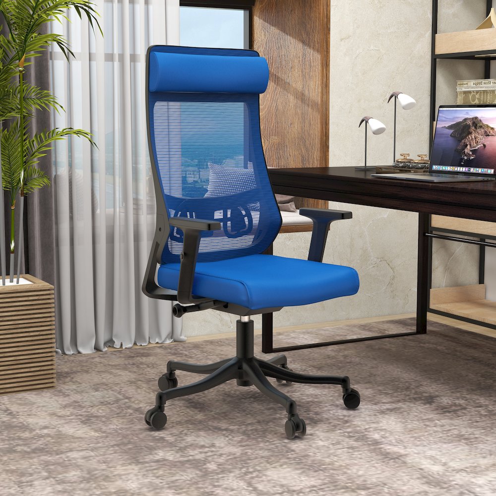 Benmar Home Leather Guest Office Chair in Charcoal. Picture 102