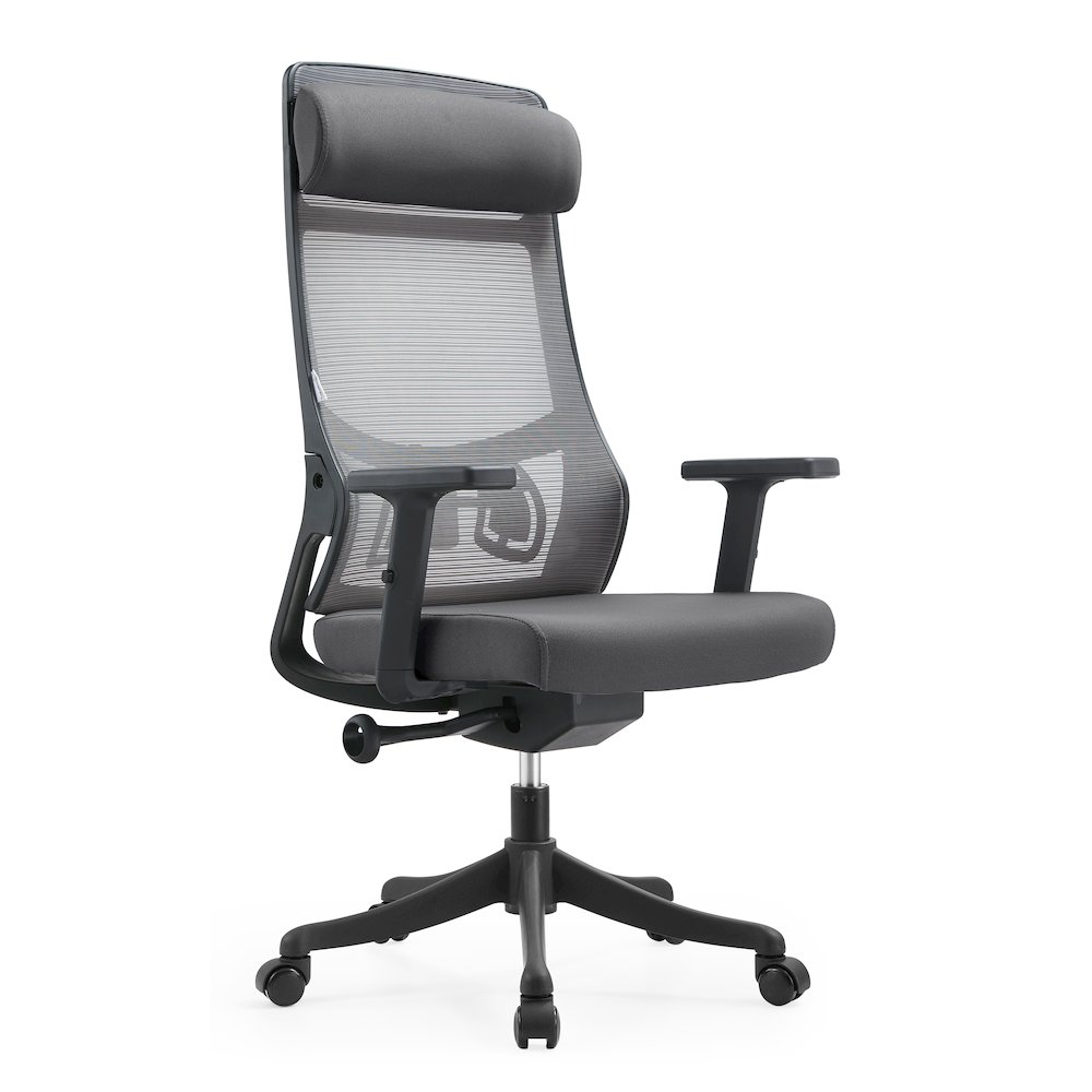 Benmar Home Leather Guest Office Chair in Charcoal. Picture 112