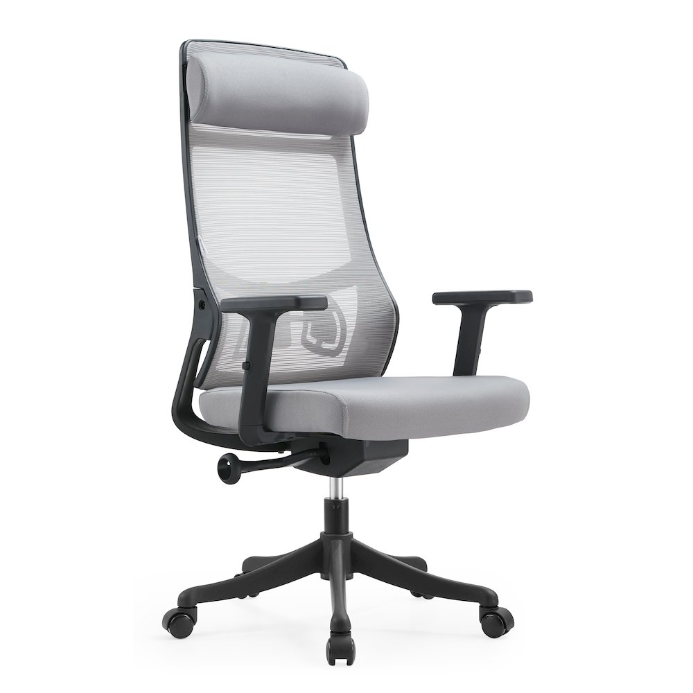 Benmar Home Leather Guest Office Chair in Charcoal. Picture 243