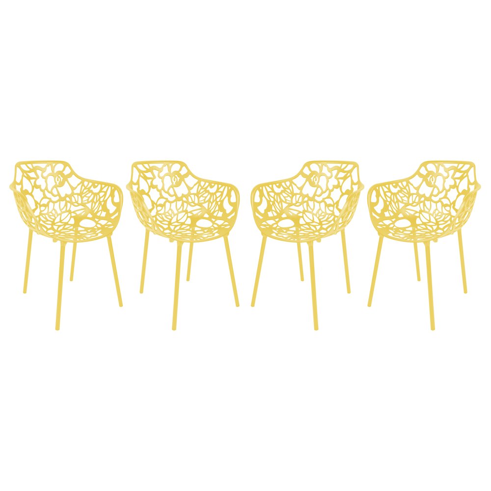 Modern Devon Aluminum Armchair, Set of 4. Picture 1