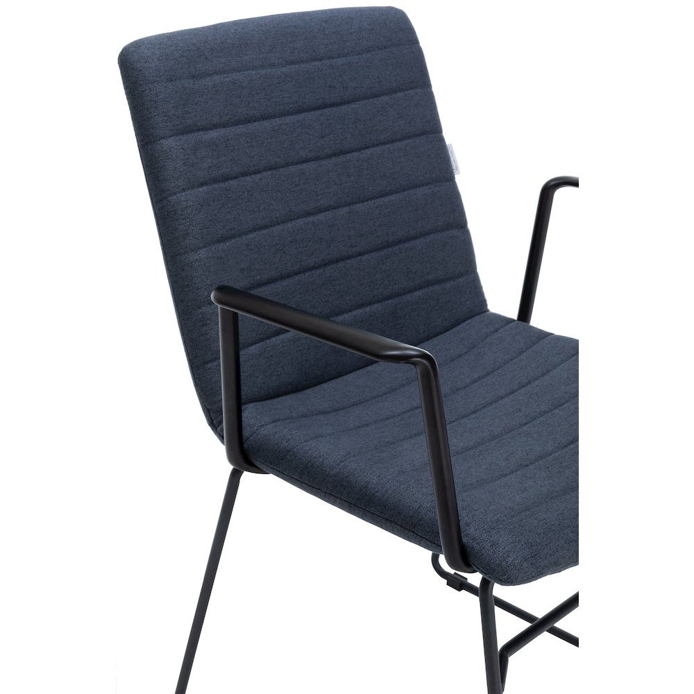 Zylar Series Office Guest Arm Chair in Dark Blue Fabric. Picture 4