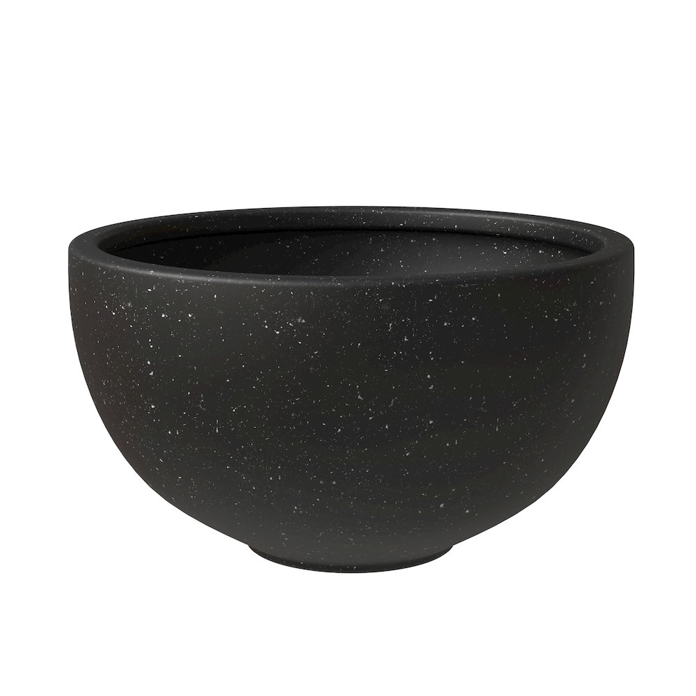 Iris Fiberstone Planter in Black 7 Dia. Picture 4
