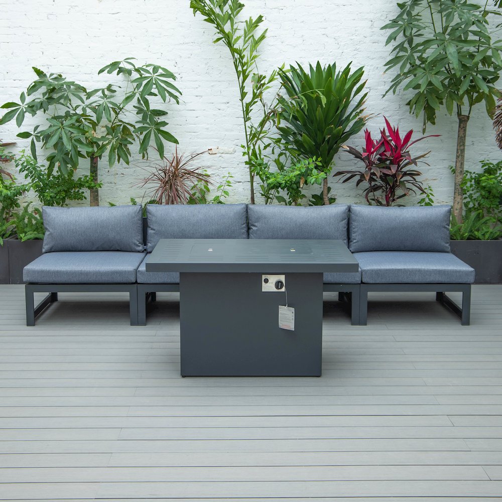 Chelsea 5-Piece Middle Patio Chairs and Fire Pit Table. Picture 9