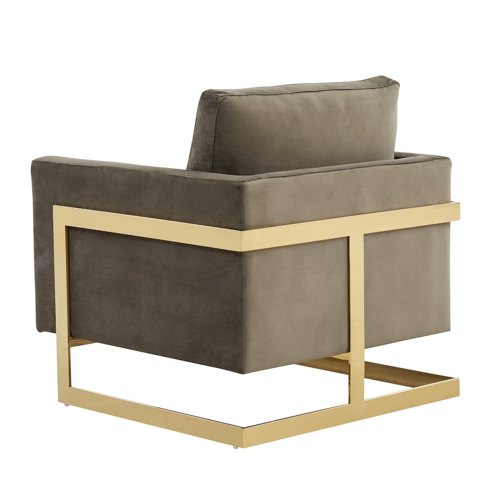 Lincoln Velvet Accent Armchair With Gold Frame. Picture 7