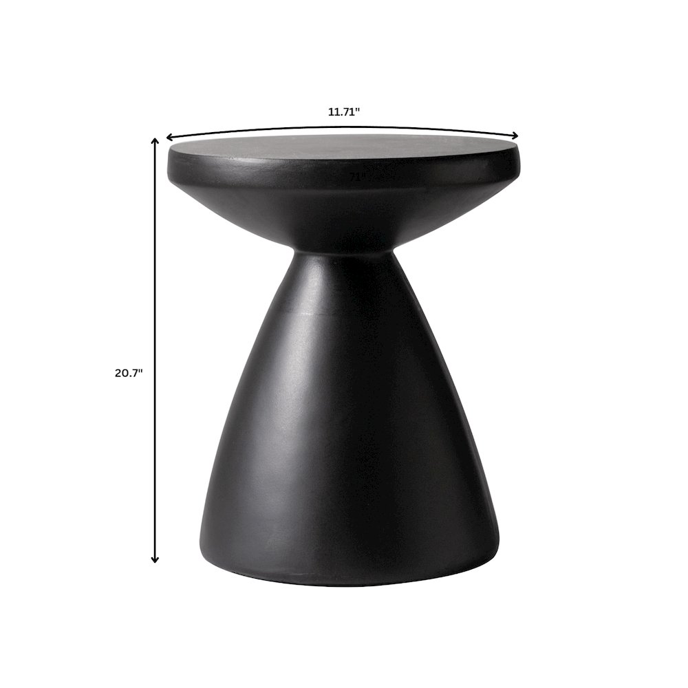 Dune Collection Fiberglass Outdoor Side Table in Black. Picture 5
