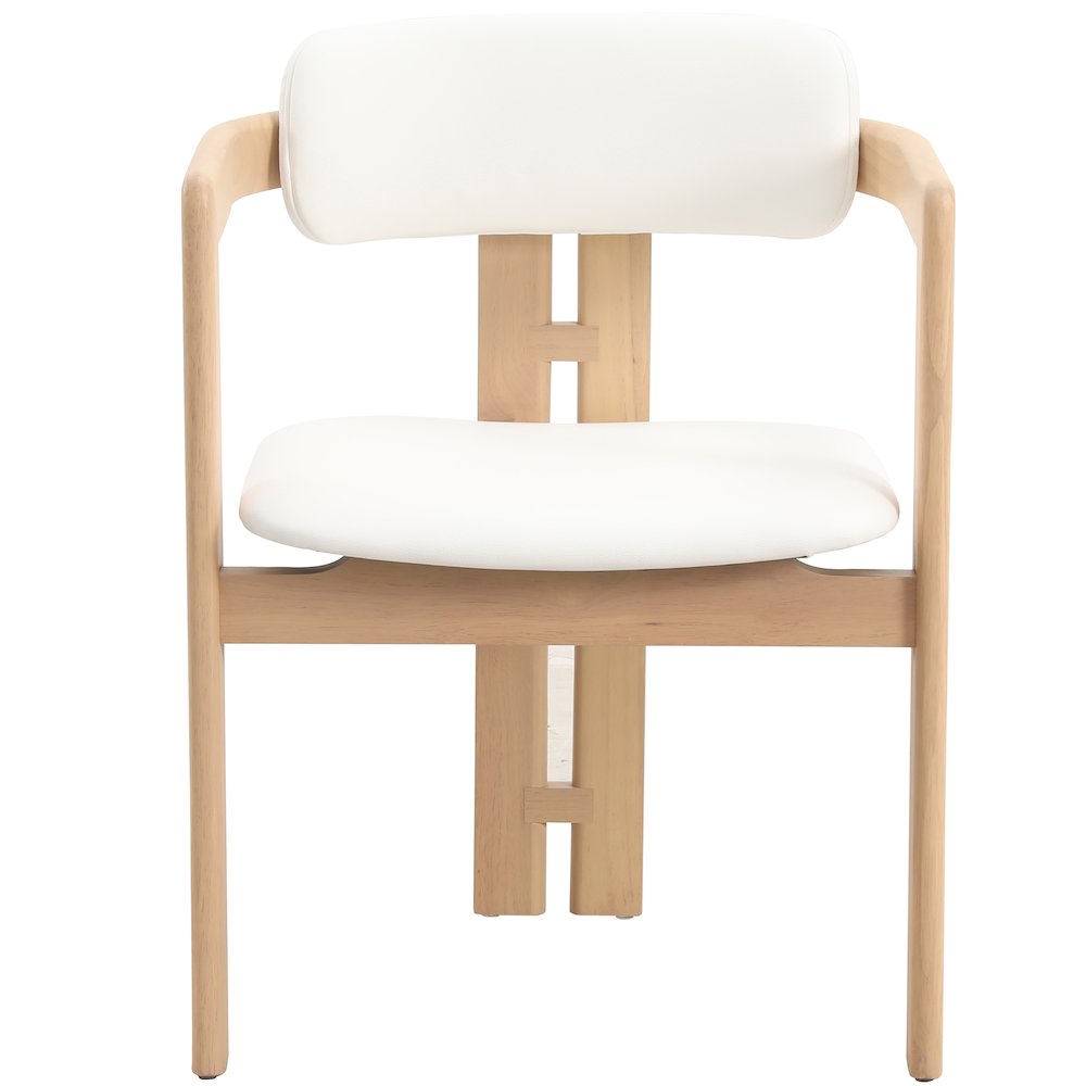 Velo Series Modern Dining Chair in Natrual Wood with White Seat. Picture 8
