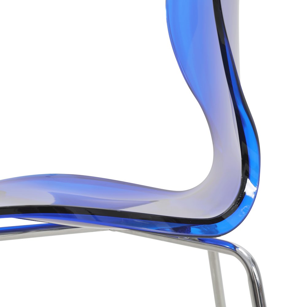 Oyster Acrylic Barstool in Transparent Blue. Picture 12