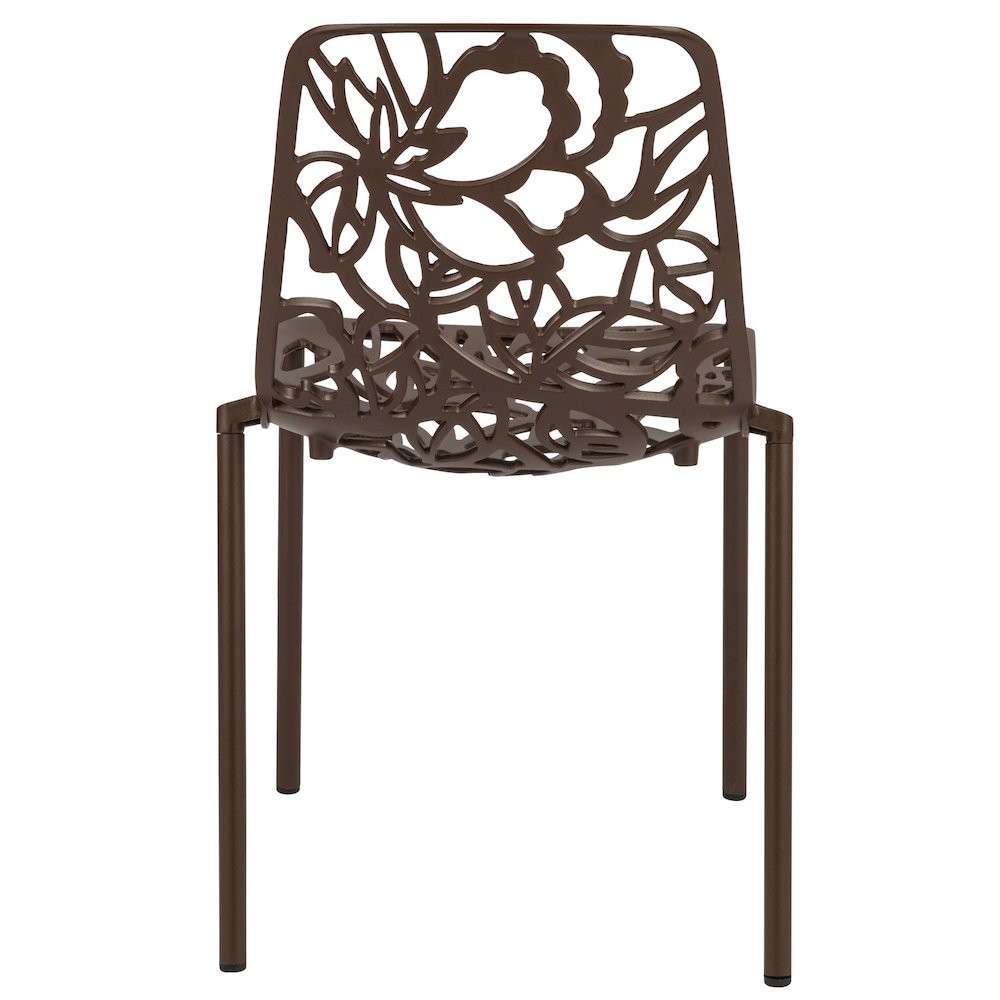 Devon Mid-Century Modern 5-Piece Aluminum Outdoor Patio Dining Set. Picture 6