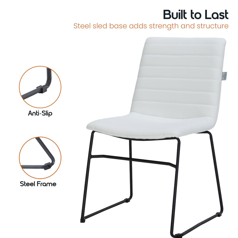 Zylar Series Office Guest Chair in White Leather. Picture 17