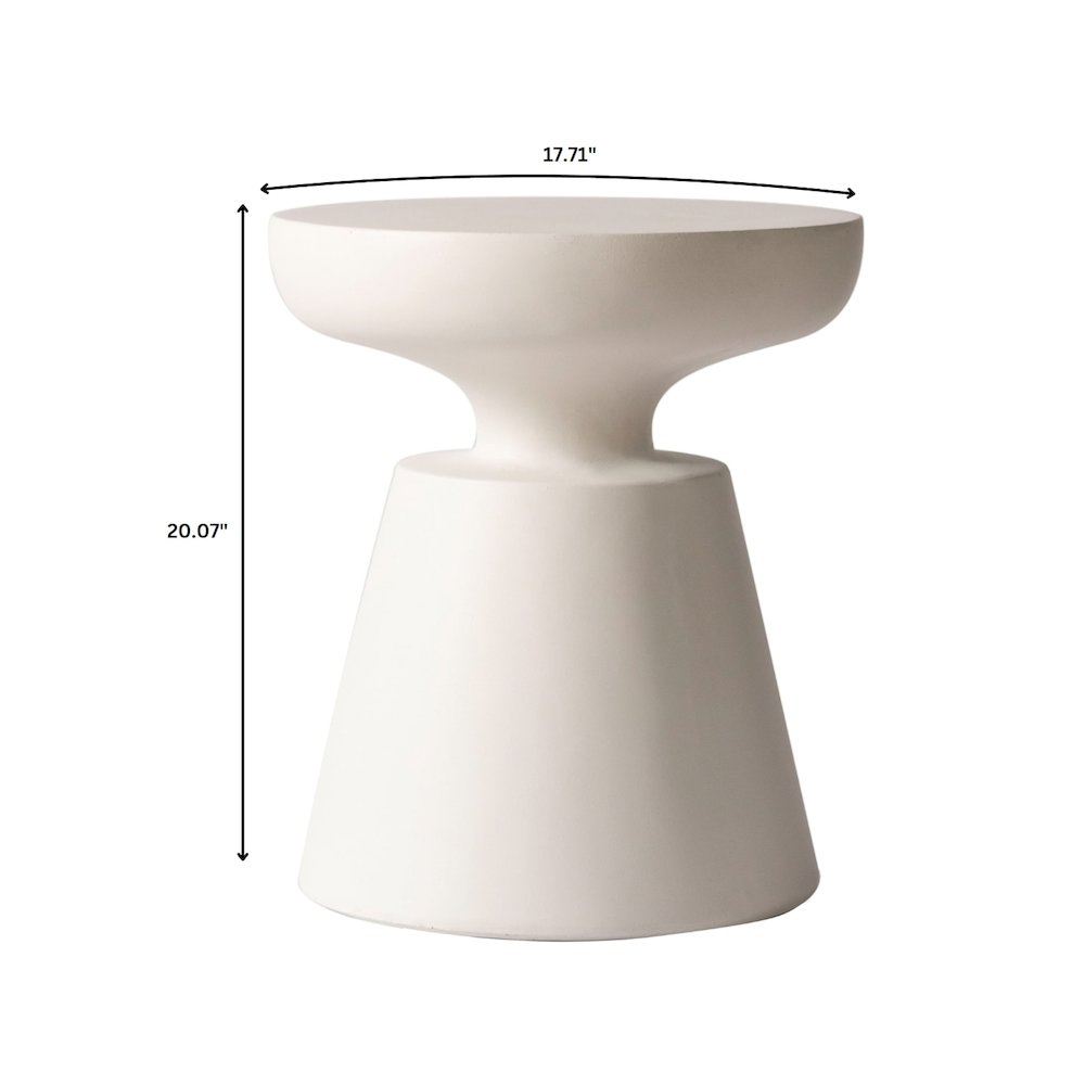 Isle Collection Fiberglass Outdoor Side Table in Cream. Picture 16