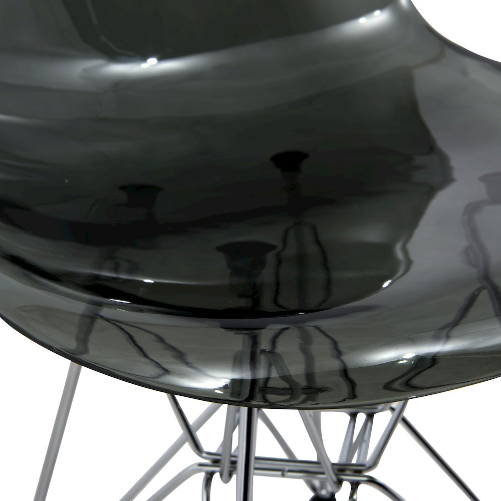 5-Piece Dining Set 35" Round Dining Table in Chrome - Transparent Black. Picture 7