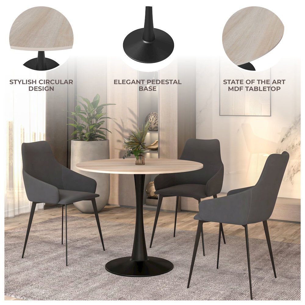 Bristol - Bistro Table - Black Natural wood Top. Picture 5