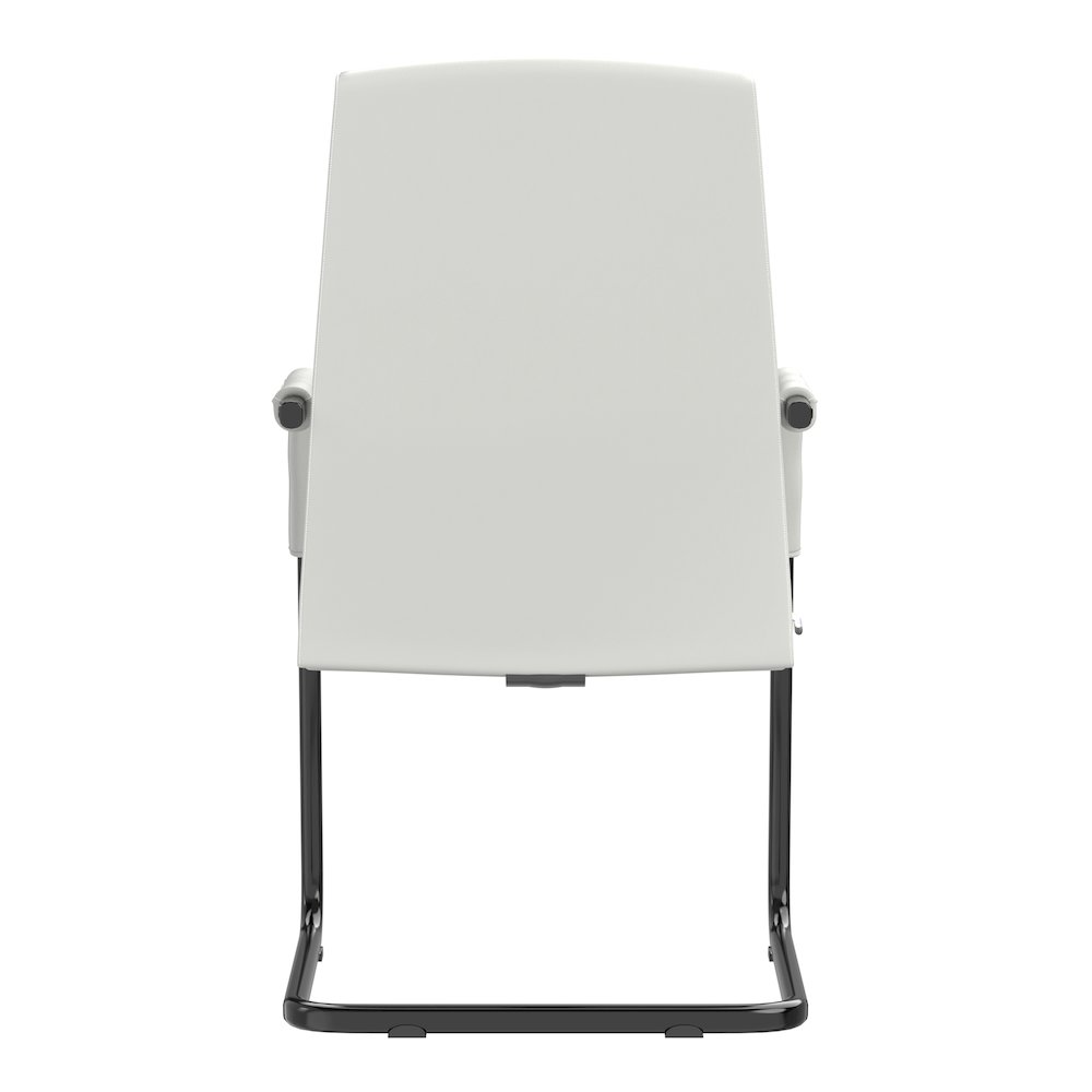 Evander Office Guest Chair in White Leather. Picture 16