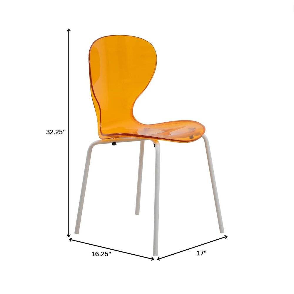 Modern Oyster Transparent Side Chair in White Base Set of 4. Picture 1