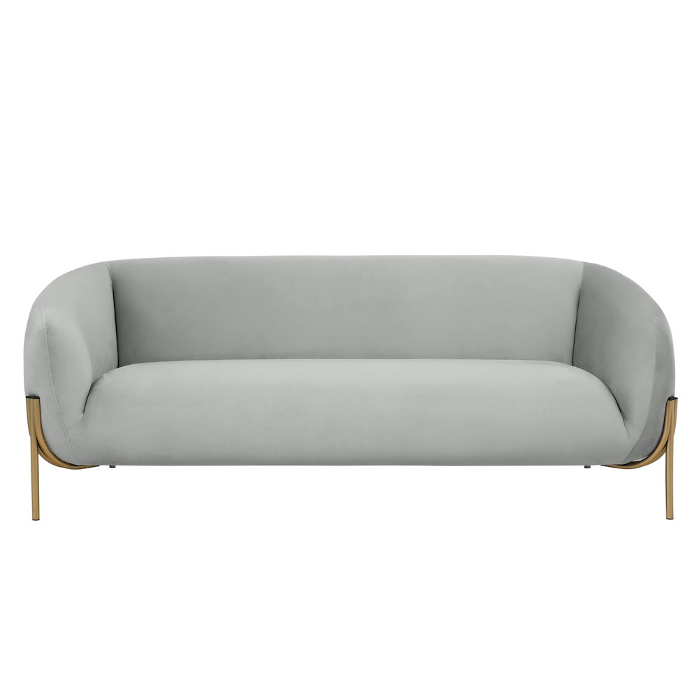 Zuno Three-Seater Sofa Upholstered in Velvet Wide Couch. Picture 8