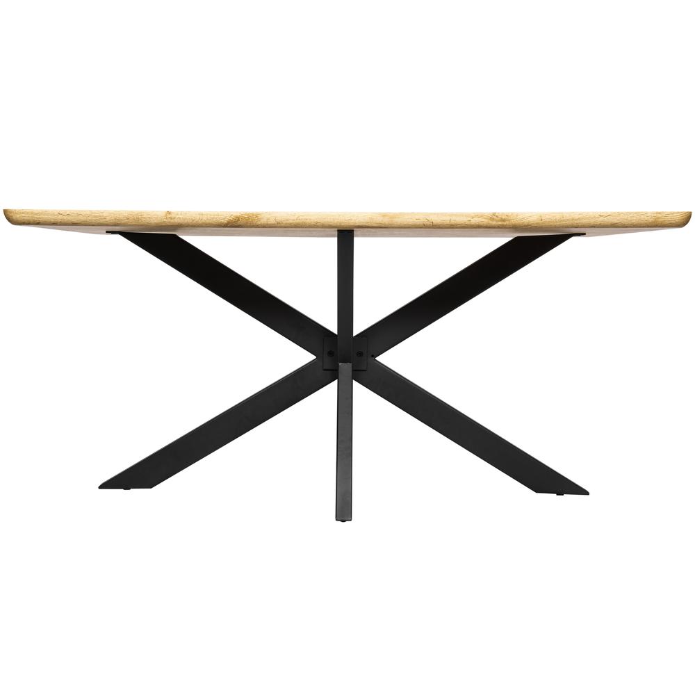 Ravenna 63" Rectangular Wood Dining Table With Modern Metal Base. Picture 8